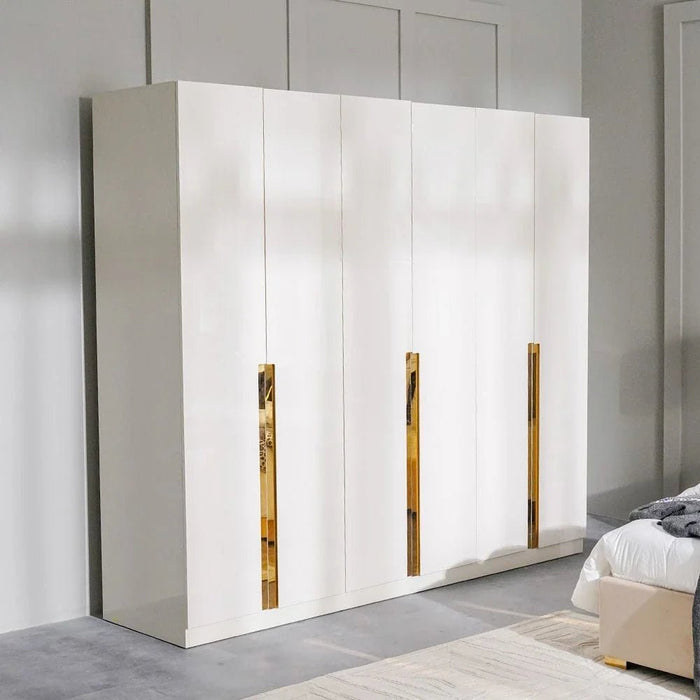 New Poliana 6-Door Wardrobe-Beige-With 2-Year Warranty