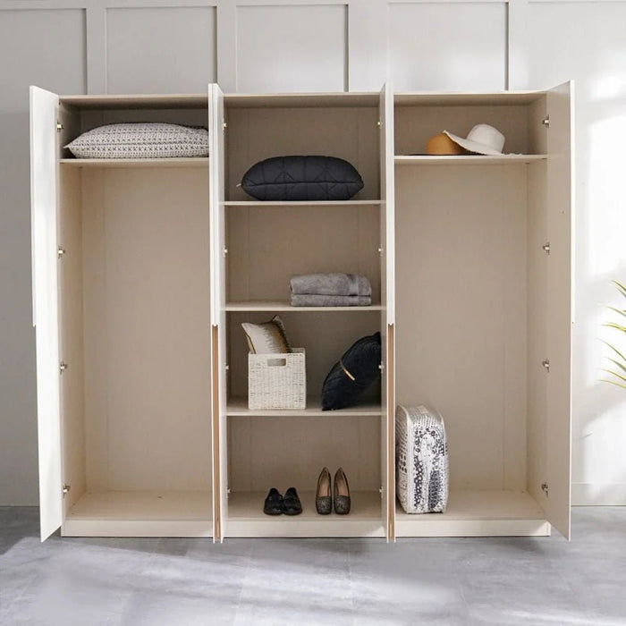New Poliana 6-Door Wardrobe-Beige-With 2-Year Warranty