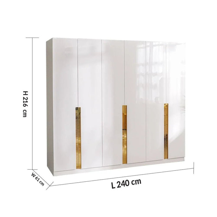 New Poliana 6-Door Wardrobe-Beige-With 2-Year Warranty