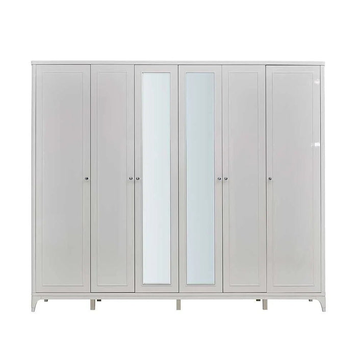 Portnoy 6-Door Wardrobe-Ivory-With 2-Year Warranty