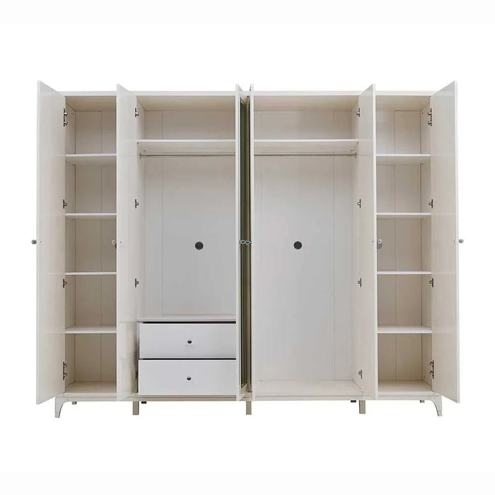 Portnoy 6-Door Wardrobe-Ivory-With 2-Year Warranty