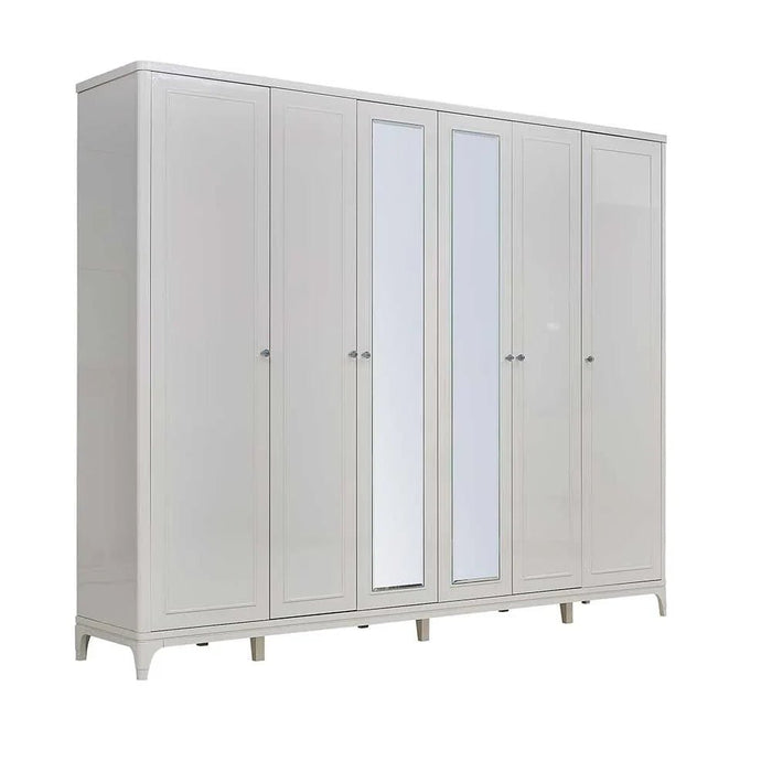 Portnoy 6-Door Wardrobe-Ivory-With 2-Year Warranty