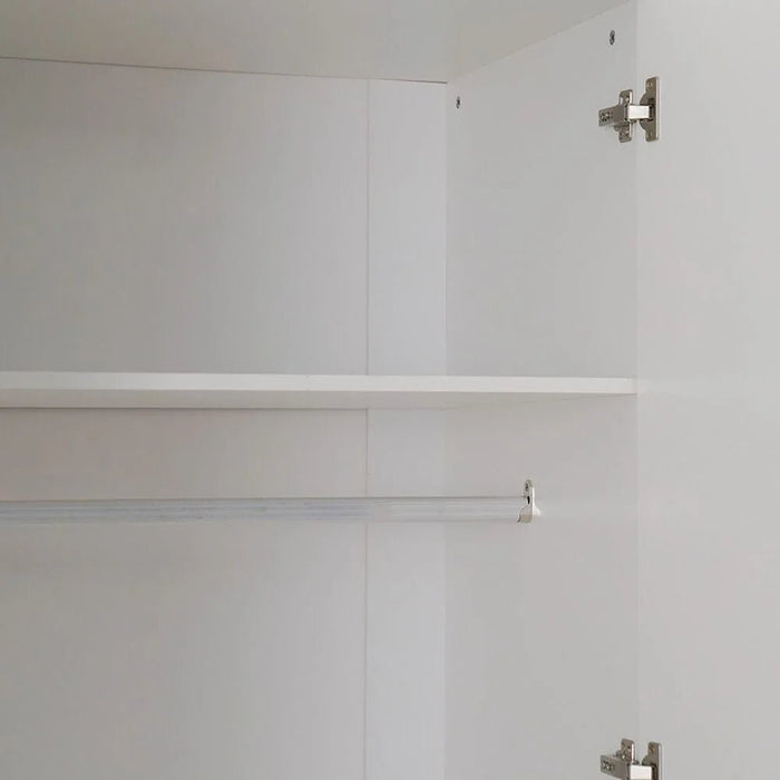 Palomeze 6-Door Wardrobe-White/Black-With 2-Year Warranty