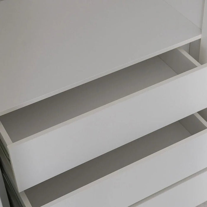 Palomeze 6-Door Wardrobe-White/Black-With 2-Year Warranty