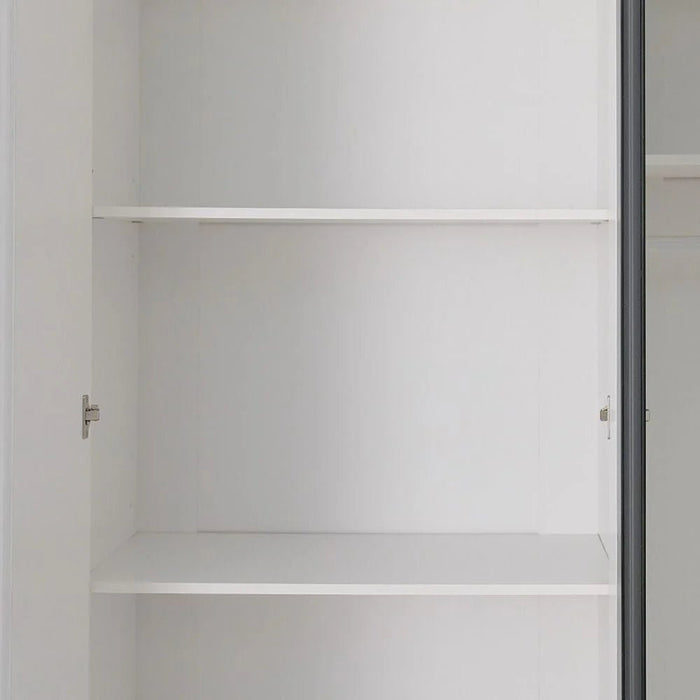 Palomeze 6-Door Wardrobe-White/Black-With 2-Year Warranty
