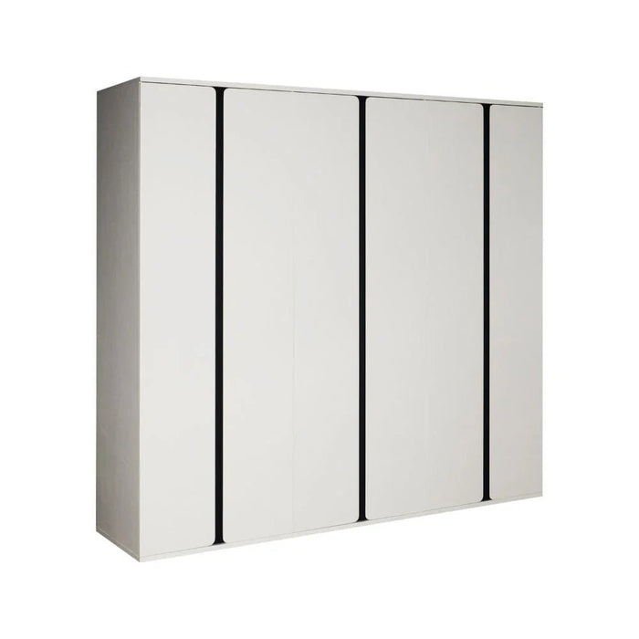 Palomeze 6-Door Wardrobe-White/Black-With 2-Year Warranty