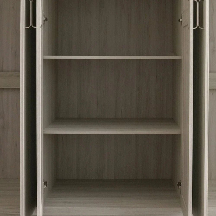 Zirco 6-Door Wardrobe-White Oak-With 2-Year Warranty