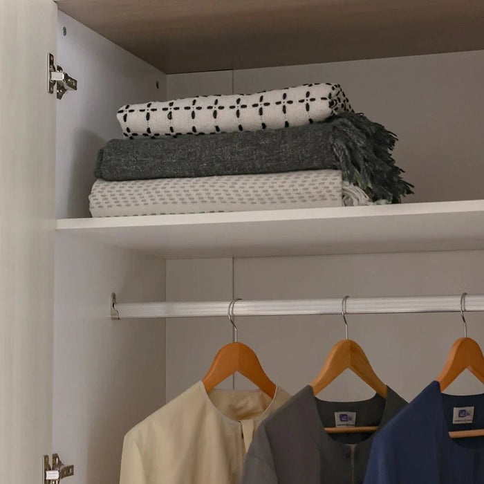 Barney 6-Door Wardrobe - Beige/Brown - With 2-Year Warranty