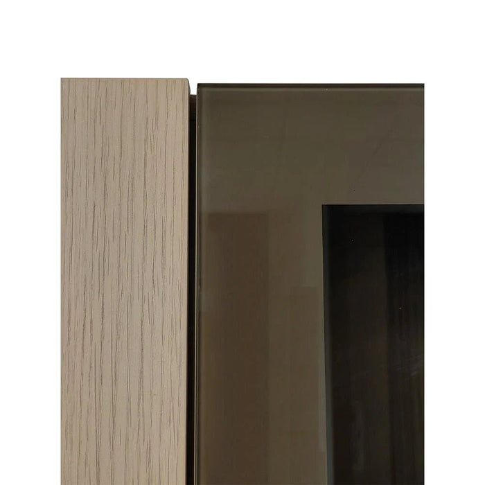 Brita 6-Door Wardrobe with 2 Glass Doors-Beige/White Oak-With 2-Year Warranty