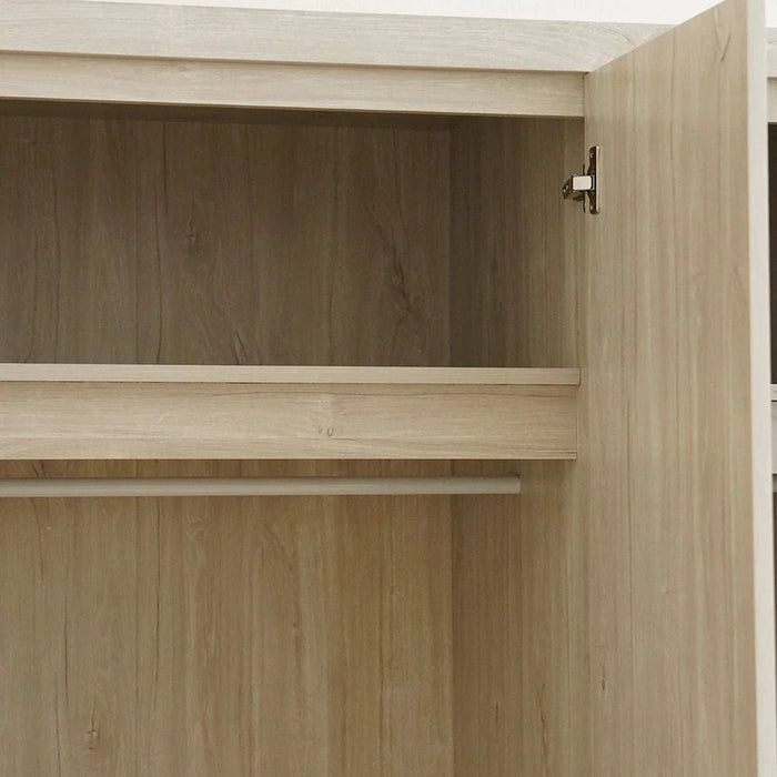 Tisley 4-Door Wardrobe - Light Oak - With 2-Year Warranty