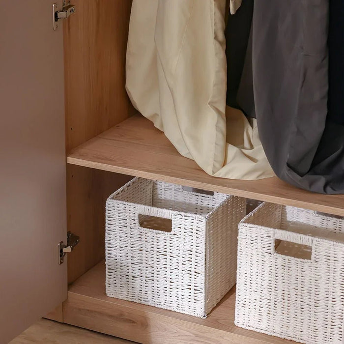 Cardano 4 Door Wardrobe With 2 Mirrors-Natural Oak/Champagne