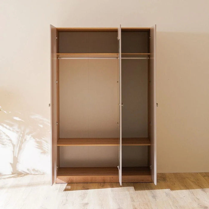 Cardano 3 Door Wardrobe With Mirror Inside-Natural Oak/Champagne
