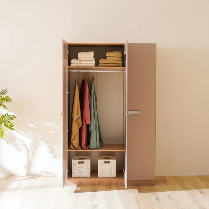 Cardano 3 Door Wardrobe With Mirror Inside-Natural Oak/Champagne