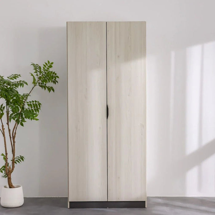 Pletora 2-Door Wardrobe with Mirror Inside - Grey Oak - With 2-Year Warranty