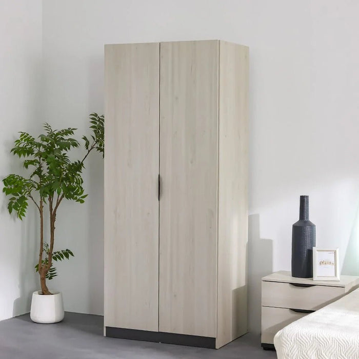 Pletora 2-Door Wardrobe with Mirror Inside - Grey Oak - With 2-Year Warranty