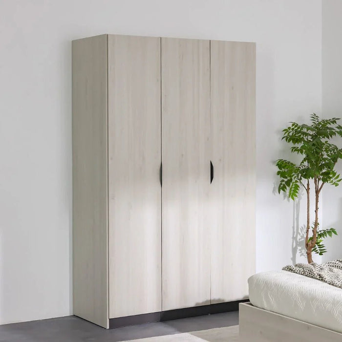 Pletora 3 Door Wardrobe With Mirror Inside-Grey Oak