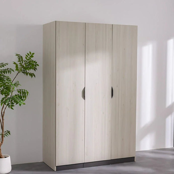 Pletora 3 Door Wardrobe With Mirror Inside-Grey Oak