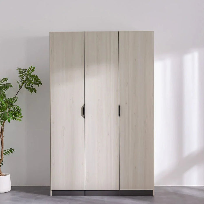 Pletora 3 Door Wardrobe With Mirror Inside-Grey Oak