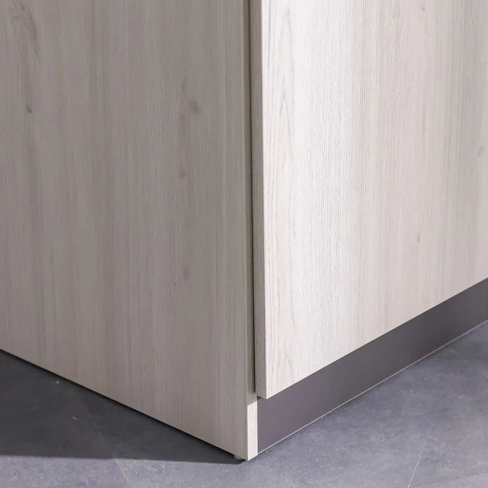 Pletora 3 Door Wardrobe With Mirror Inside-Grey Oak