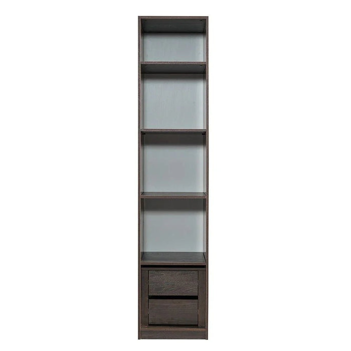 Infinity 1-Door Wardrobe with Shelves - Dark Walnut - With 2-Year Warranty