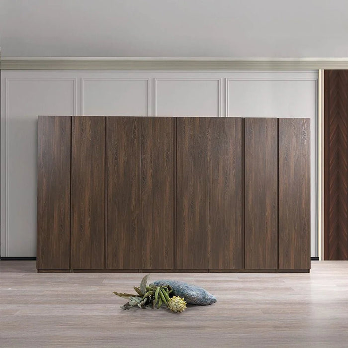 Infinity 2-Door Wardrobe with Hanger-Dark Walnut-With 2-Year Warranty