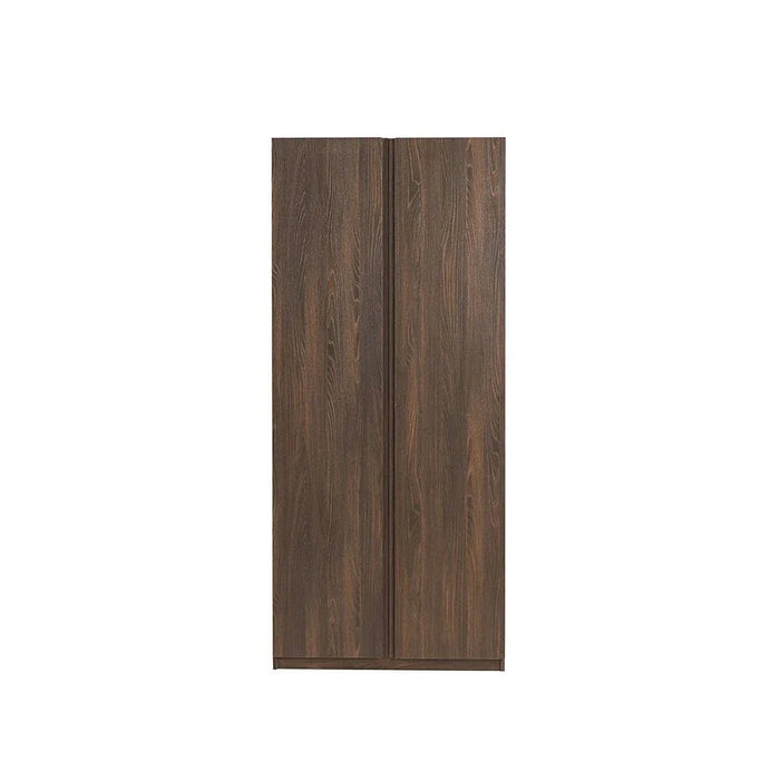 Infinity 2-Door Wardrobe with Hanger-Dark Walnut-With 2-Year Warranty