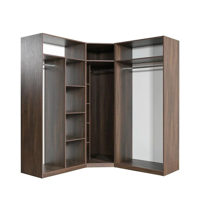 Infinity 2-Door Wardrobe with Hanger-Dark Walnut-With 2-Year Warranty