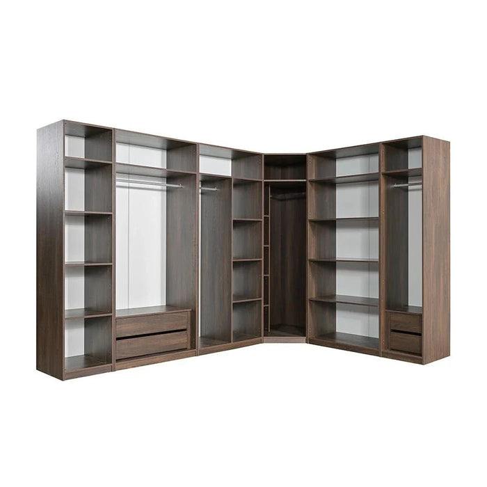 Infinity 2-Door Wardrobe with Hanger-Dark Walnut-With 2-Year Warranty