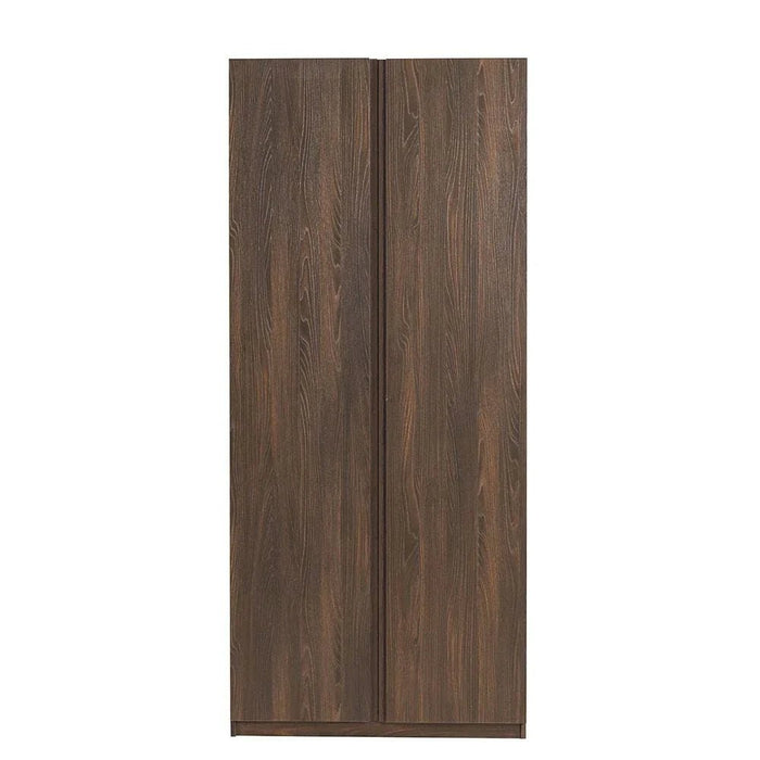 Infinity 2-Door Wardrobe with Shelves - Dark Walnut - With 2-Year Warranty