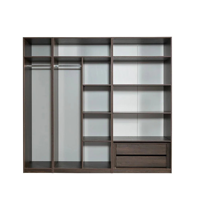 Infinity 2-Door Wardrobe with Hanger and Shelves-Dark Walnut-With 2-Year Warranty