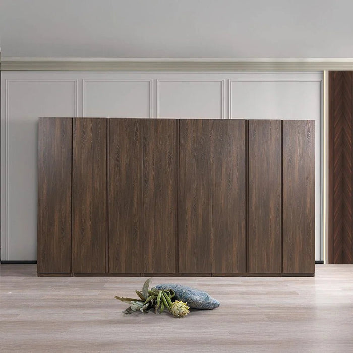 Infinity 2-Door Wardrobe with Hanger and Shelves-Dark Walnut-With 2-Year Warranty