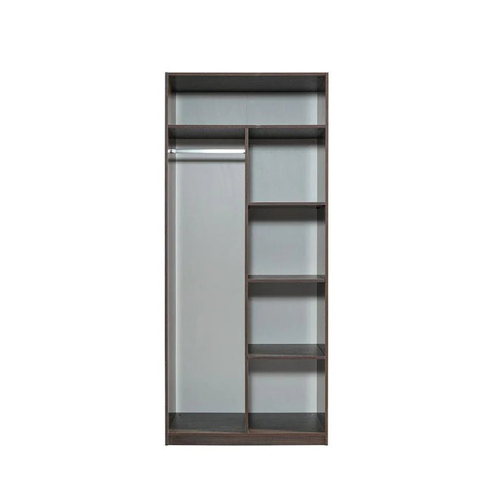 Infinity 2-Door Wardrobe with Hanger and Shelves-Dark Walnut-With 2-Year Warranty