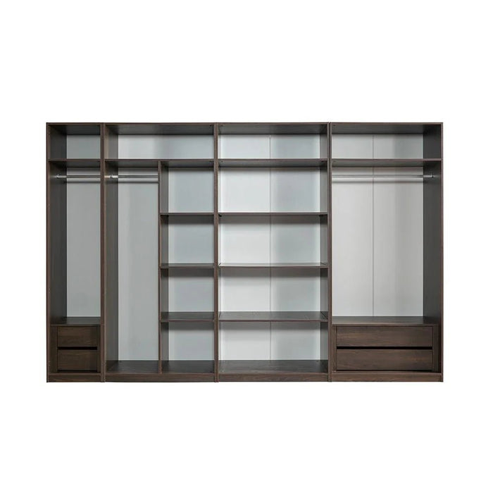 Infinity 2-Door Wardrobe with Hanger and Shelves-Dark Walnut-With 2-Year Warranty