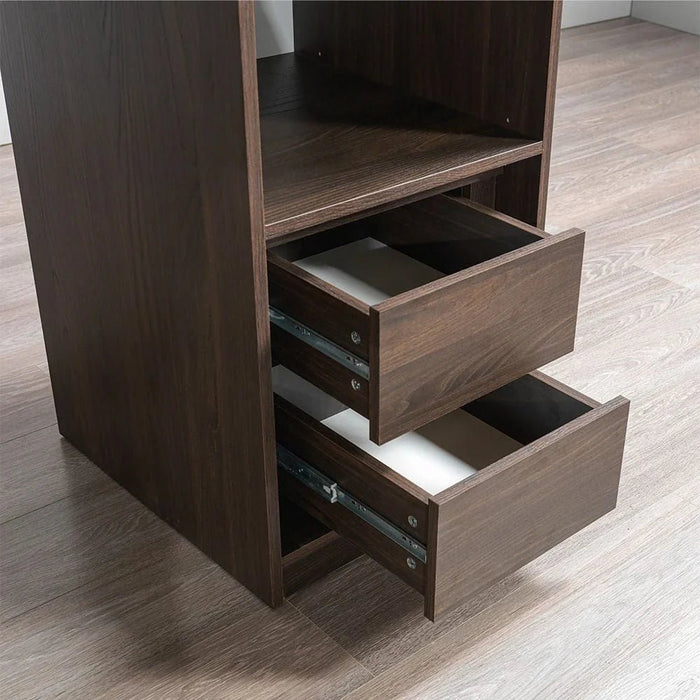 Infinity Set of 2 Drawers Internal Module for 1-Door Wardrobe-Dark Walnut-With 2-Year Warranty