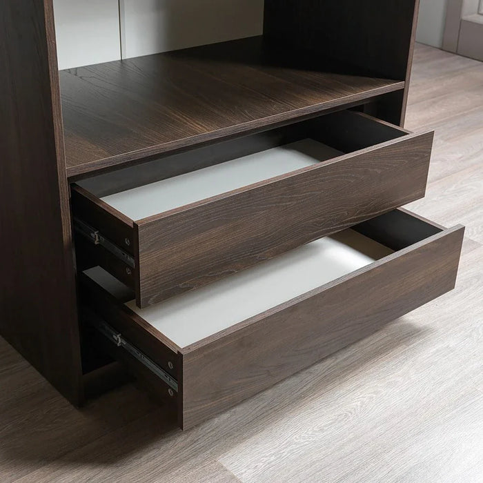 Infinity Set of 2 Drawers Internal Module for 2-Door Wardrobe-Dark Walnut-With 2-Year Warranty