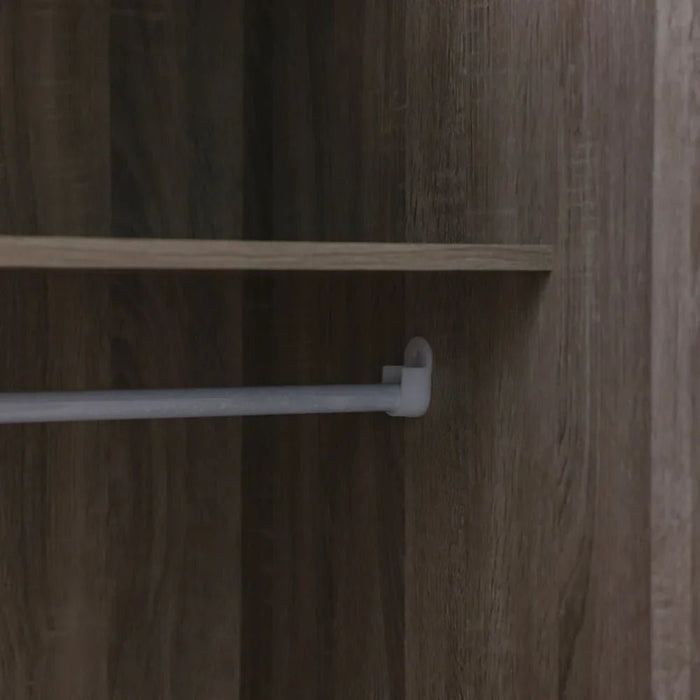 Supreme 2-Door Wardrobe with Mirror-French Sonoma Oak-With 2-Year Warranty