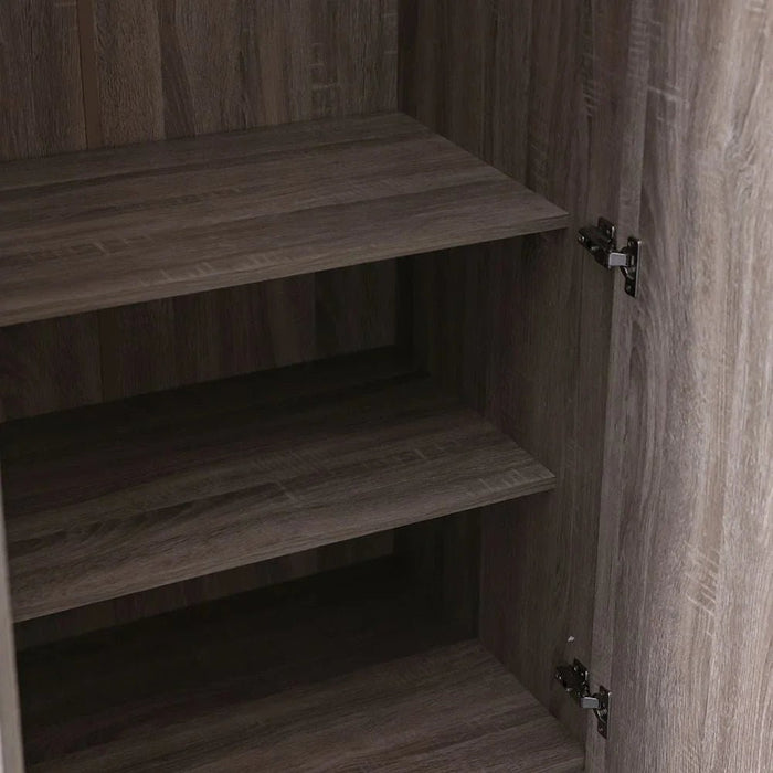 Supreme 2-Door Wardrobe with Mirror-French Sonoma Oak-With 2-Year Warranty