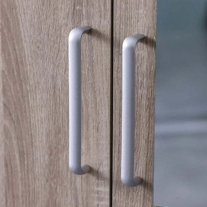 Supreme 2-Door Wardrobe with Mirror-French Sonoma Oak-With 2-Year Warranty
