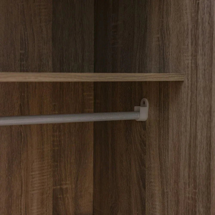 Supreme 4-Door Wardrobe with Mirror-French Sonoma Oak-With 2-Year Warranty