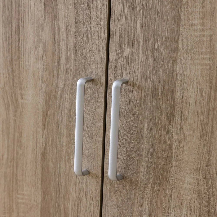 Supreme 5-Door Wardrobe with Mirror-French Sonoma Oak-With 2-Year Warranty