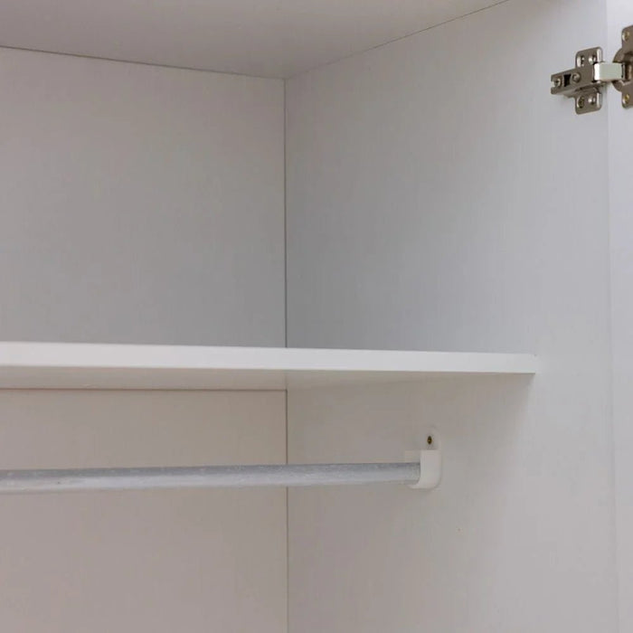 Supreme 5-Door Wardrobe with Mirror-White-With 2-Year Warranty
