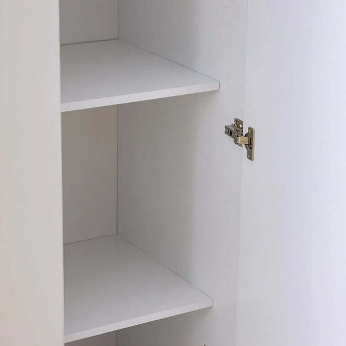 Supreme 5-Door Wardrobe with Mirror-White-With 2-Year Warranty