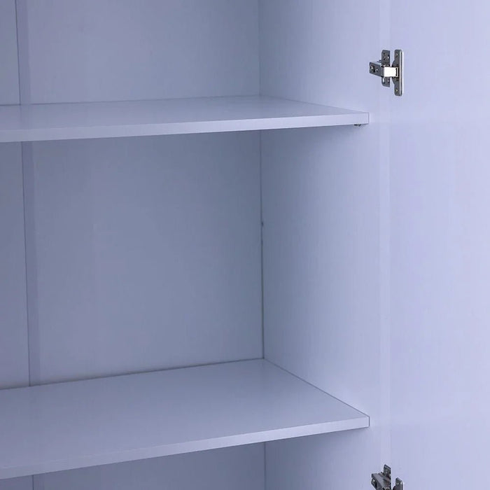 Supreme 6-Door Wardrobe with Mirror-White-With 2-Year Warranty