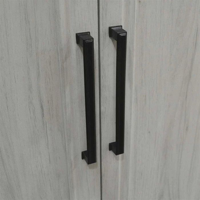 Pioneer 6-Door Wardrobe with 2 Drawers & Mirrors-White Oak + Brown-With 2-Year Warranty
