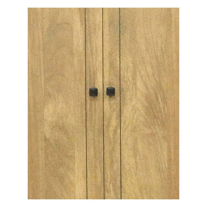 Athens 5-Door Wardrobe with Drawers & Mirror-Light Oak-With 2-Year Warranty
