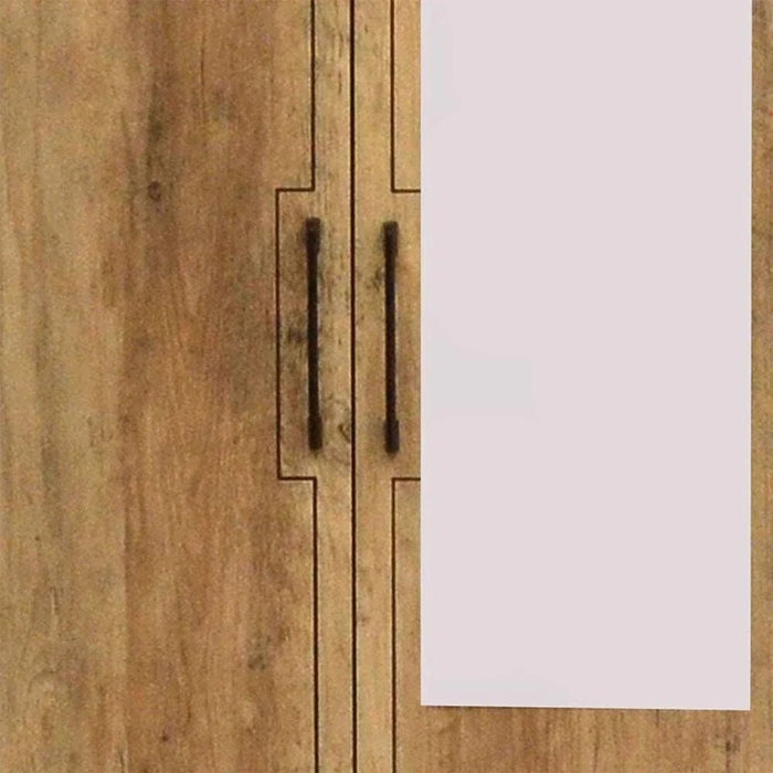 Swann 3-Door Wardrobe with Mirror-Summer Oak/Pearl White-With 2-Year Warranty