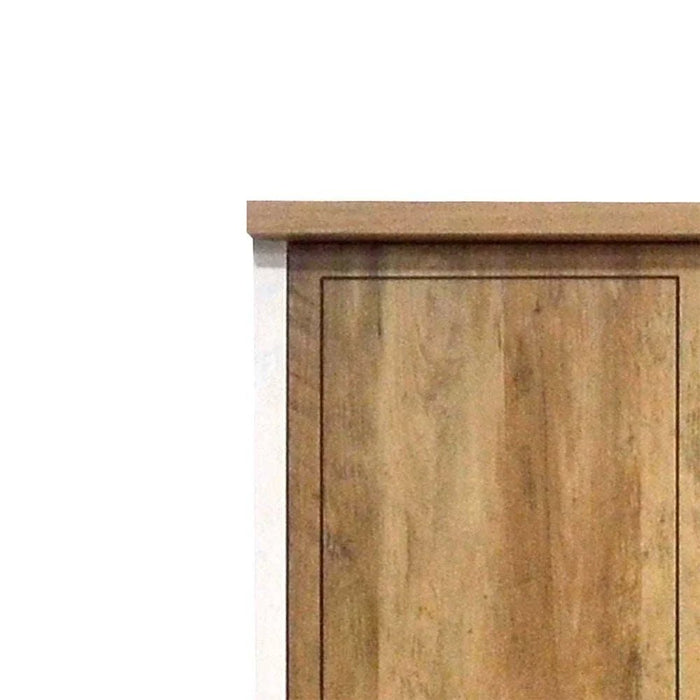 Swann 3-Door Wardrobe with Mirror-Summer Oak/Pearl White-With 2-Year Warranty