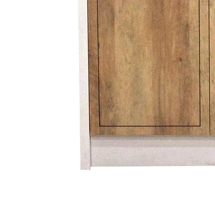 Swann 3-Door Wardrobe with Mirror-Summer Oak/Pearl White-With 2-Year Warranty