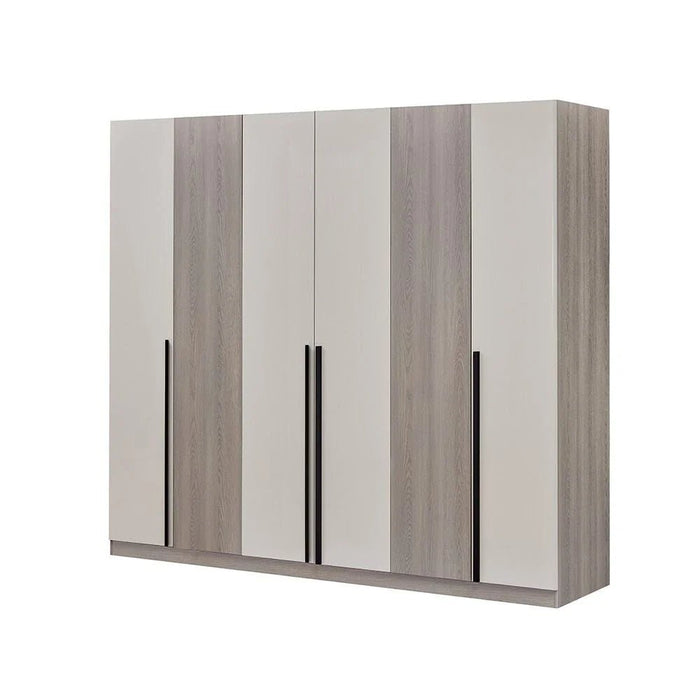Trevor 6 Door Wardrobe-Beige/L. Grey