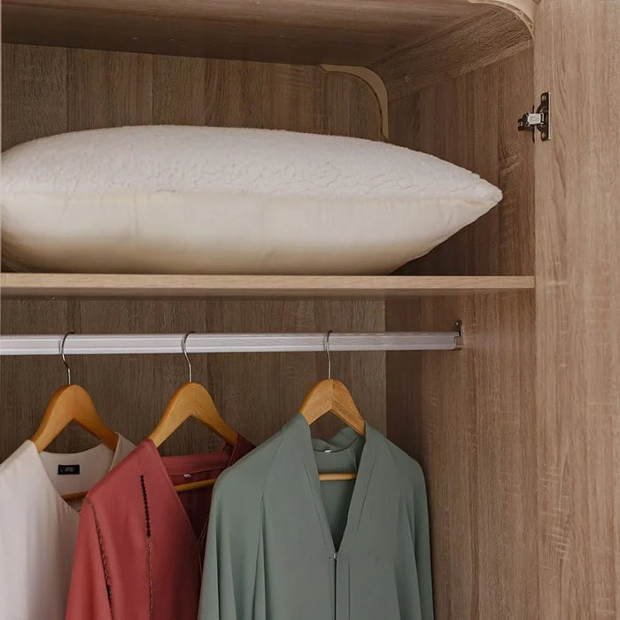 Monro 3-Door Wardrobe with Mirror - Natural Oak - With 2-Year Warranty